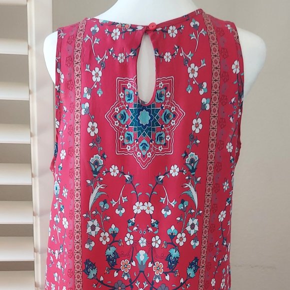 Aventura Stacia Dress Red Flower Print with Pockets Sz M - Picture 9 of 15